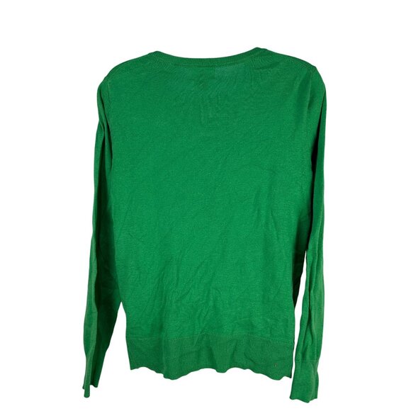 Old Navy Green Button Front Cardigan Sweater Size Large Classic Knit Lightweight - Picture 2 of 4
